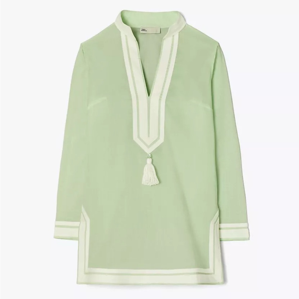 Tory burch tunic Xs green beach coverup